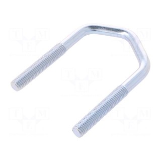U-bolt | D | steel | zinc | Thread len: 41mm | Int.width: 43mm | H: 78mm