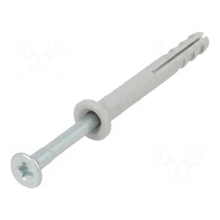Plastic anchor | with flange,with screw | 5x40 | zinc-plated steel