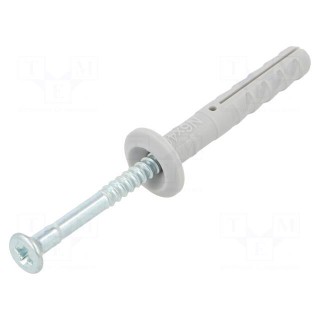 Plastic anchor | with flange,with screw | 6x40 | zinc-plated steel