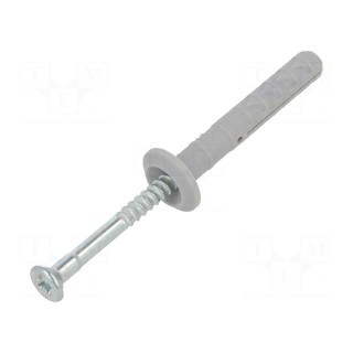 Plastic anchor | with flange,with screw | 6x40 | zinc-plated steel