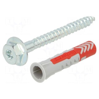 Plastic anchor | with screw | 10x50 | DUOPOWER | 25pcs | 10mm