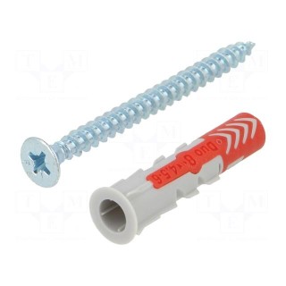 Plastic anchor | with screw | 8x40 | DUOPOWER | 50pcs | 8mm