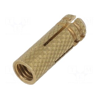 Plastic anchor | without screw | M5x20 | brass | 100pcs | 7mm