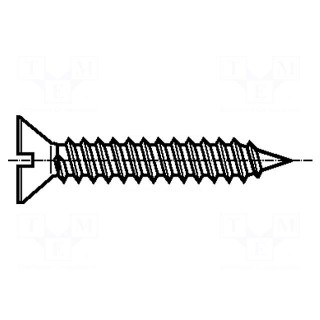 Screw | 3,5x9,5 | Head: countersunk | slotted | hardened steel | zinc