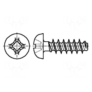 Screw | 3x16 | Head: button | Phillips | A2 stainless steel | BN: 13579