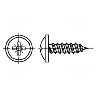 Screw | 4,2x16 | Head: button | Pozidriv | steel | zinc | BN: 14072