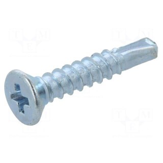Screw | for metal | 3.5x16 | Head: countersunk | Phillips | PH2 | zinc