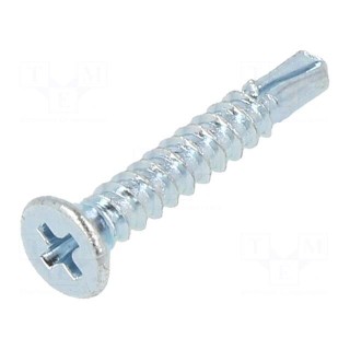 Screw | for metal | 2.9x19 | Head: countersunk | Phillips | PH1 | zinc