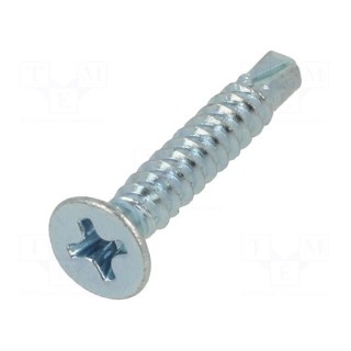 Screw | for metal | 3.5x22 | Head: countersunk | Phillips | PH2 | zinc