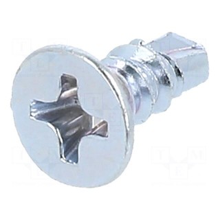 Screw | for metal | 3.5x9.5 | Head: countersunk | Phillips | PH2 | zinc