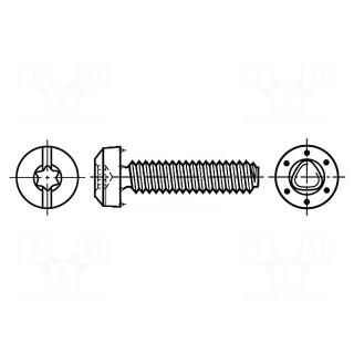 Screw | for metal | 4x10 | Head: cheese head | slotted,Torx® | 1mm,TX20