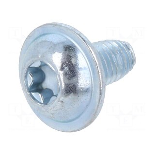 Screw | for metal | with flange | 3x6 | Head: button | Torx® | TX10 | zinc