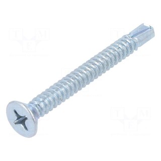 Screw | for metal | 6.3x50 | Head: countersunk | Phillips | PH3 | zinc