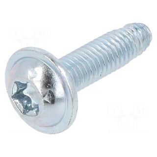 Screw | for metal | with flange | 4x16 | Head: button | Torx® | TX20 | zinc