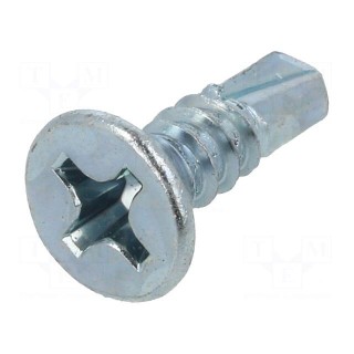 Screw | for metal | 5.5x19 | Head: countersunk | Phillips | PH3 | zinc