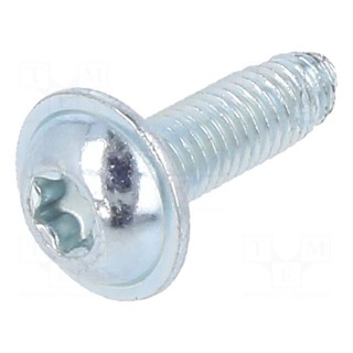 Screw | for metal | with flange | 3x10 | Head: button | Torx® | TX10 | zinc