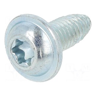 Screw | for metal | with flange | 5x12 | Head: button | Torx® | TX25 | zinc