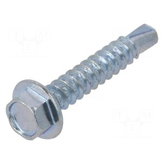 Screw | for metal | 3,9x22 | Head: hexagonal | hardened steel | zinc