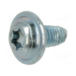 Screw | for metal | with flange | 4x8 | Head: button | Torx® | TX20 | zinc