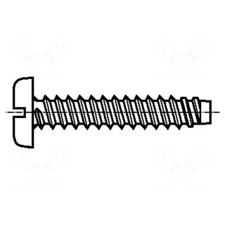 Screw | for plastic | 2.2x9.5 | Head: cheese head | slotted | 0,6mm