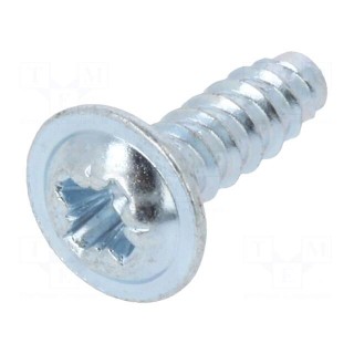 Screw | for plastic | with flange | 2.9x9.5 | Head: button | Phillips