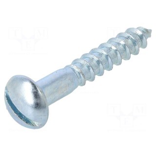 Screw | for wood | 5x30 | Head: button | slotted | 1,2mm | steel | zinc