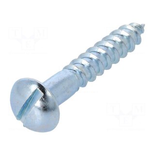 Screw | for wood | 6x35 | Head: button | slotted | 2,1mm | steel | zinc