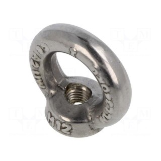 Lifting eye nut | eye | M12 | A2 stainless steel | DIN 582 | 30mm
