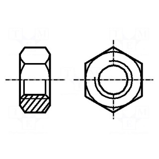 Nut | hexagonal | M1 | steel | Plating: zinc | H: 0.8mm | Pitch: 0,25 | 2.5mm