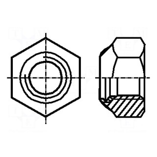 Nut | hexagonal | M5 | 0.8 | steel | Plating: zinc | 8mm | BN 161 | DIN 985