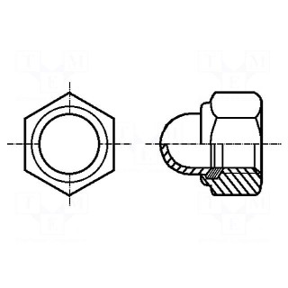 Nut | hexagonal | M5 | steel | Plating: zinc | Pitch: 0,8 | 8mm | BN: 167