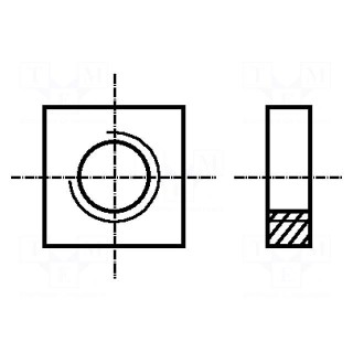 Nut | square | M10 | 1.5 | steel | Plating: zinc | H: 8mm | 17mm | BN 147