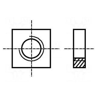 Nut | square | M3 | 0.5 | steel | Plating: zinc | BN 145 | DIN 562