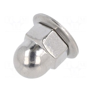 Nut | with flange | hexagonal | M6 | 1 | A2 stainless steel | 10mm | dome