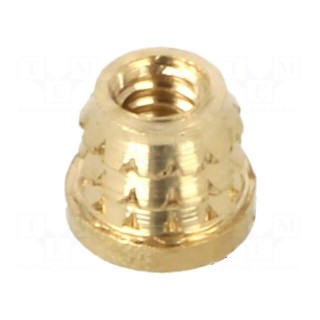 Threaded insert | brass | M1,6 | BN 37901 | L: 2mm | for plastic