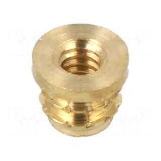 Threaded insert | brass | M1,6 | BN 37901 | L: 2mm | for plastic