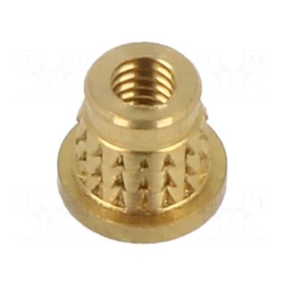 Threaded insert | brass | M2,5 | BN 37901 | L: 4.1mm | for plastic