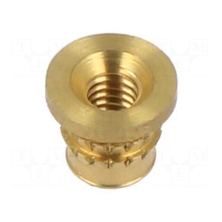 Threaded insert | brass | M2,5 | BN 37901 | L: 4.1mm | for plastic