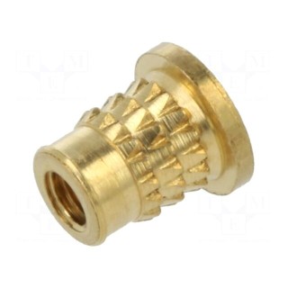 Threaded insert | brass | M2,5 | BN 37901 | L: 5.2mm | for plastic