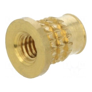Threaded insert | brass | M2,5 | BN 37901 | L: 5.2mm | for plastic