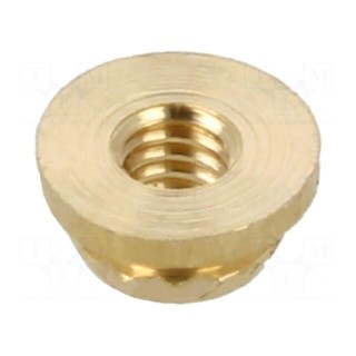 Threaded insert | brass | M2,5 | BN 37905 | L: 1.85mm | for plastic