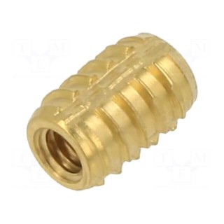 Threaded insert | brass | M2,5 | BN 37915 | L: 6.25mm | for plastic