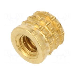 Threaded insert | brass | M2 | BN 37885 | L: 3.1mm | for plastic