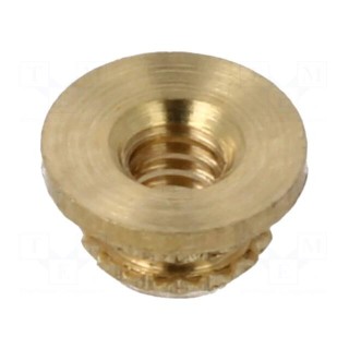 Threaded insert | brass | M2 | BN 37901 | L: 2mm | for plastic