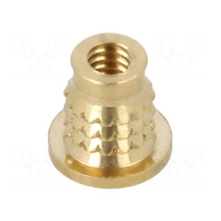 Threaded insert | brass | M2 | BN 37901 | L: 4.2mm | for plastic