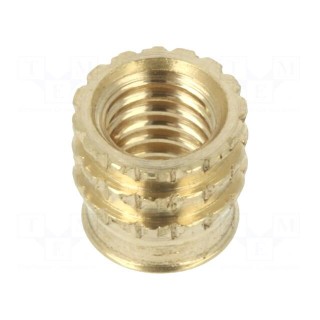 Threaded insert | brass | M3 | BN 37885 | L: 4.1mm | for plastic