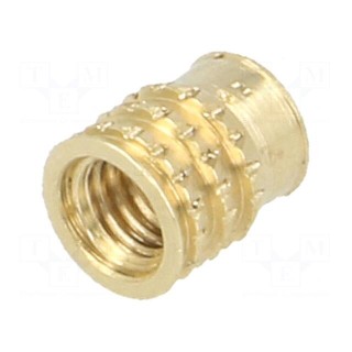 Threaded insert | brass | without coating | M3 | L: 5.2mm