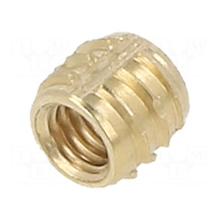 Threaded insert | brass | M3 | BN 37915 | L: 4mm | for plastic | TRISERT®