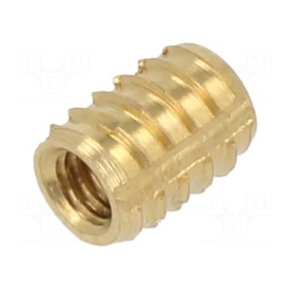 Threaded insert | brass | M3 | BN 37915 | L: 6.25mm | for plastic