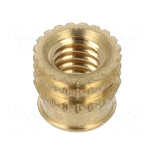 Threaded insert | brass | M4 | BN 37885 | L: 5.6mm | for plastic